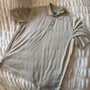 Men's Pro Tour Tan Striped Polo Shirt